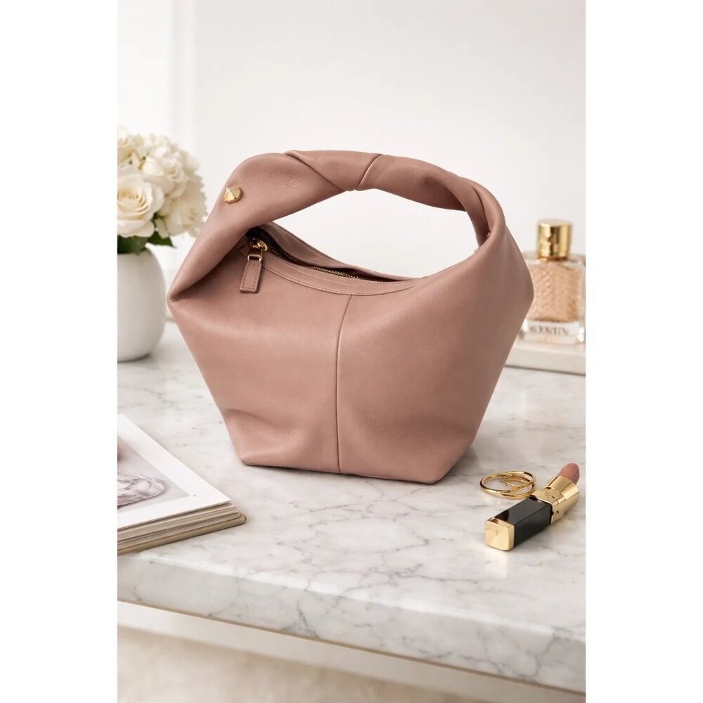 Valentino Garavani Roman Stud Medium Lambskin Leather Hobo Bag - Picture 2 of 16